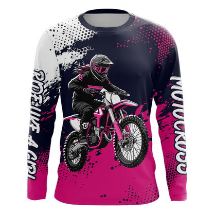 Custom Pink Motocross Racing Jersey for Women Kid Men Dirt Bike Shirts Off road Shirt XM477