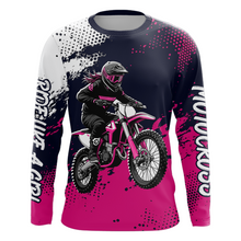 Load image into Gallery viewer, Custom Pink Motocross Racing Jersey for Women Kid Men Dirt Bike Shirts Off road Shirt XM477