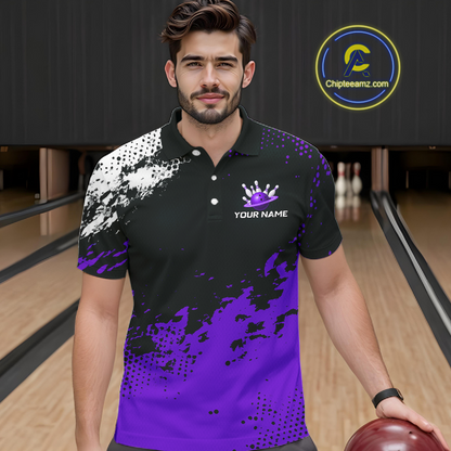 Purple Custom Bowling Shirts for Women Men Bowling Jersey Polo&1/4 Zip Shirt for Team MBL224