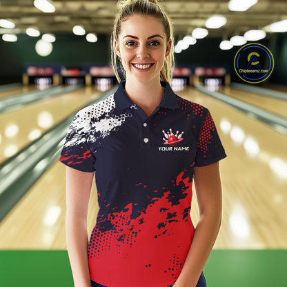 Red Custom Bowling Shirts for Women Men Bowling Jersey Polo&1/4 Zip Shirt for Team MBL224