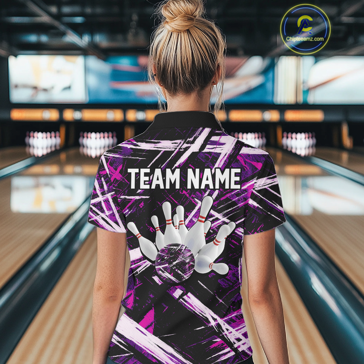 Custom Purple Bowling Shirts for Team Women Men Bowling Polo and 1/4 Zip Shirt MBL228