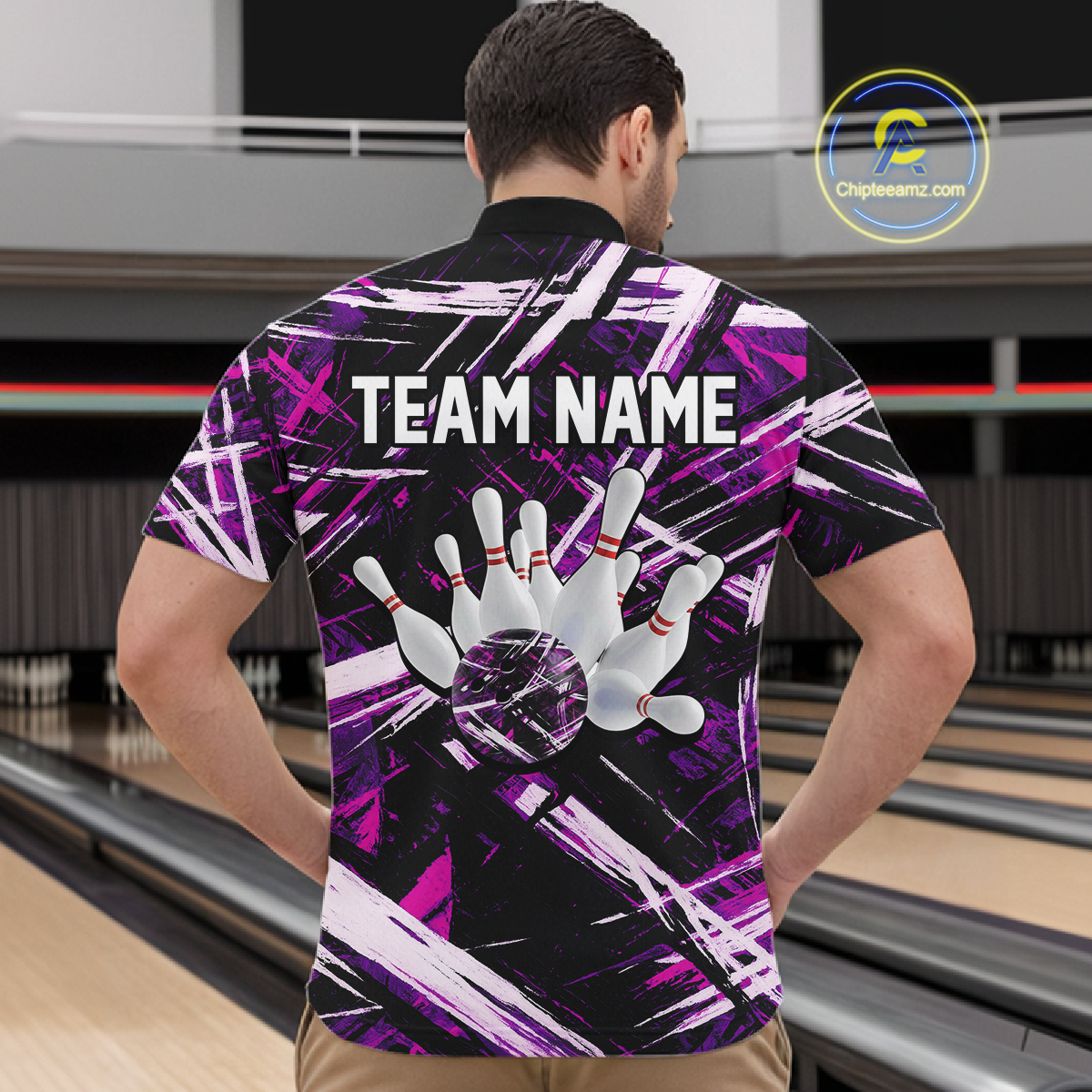 Custom Purple Bowling Shirts for Team Women Men Bowling Polo and 1/4 Zip Shirt MBL228