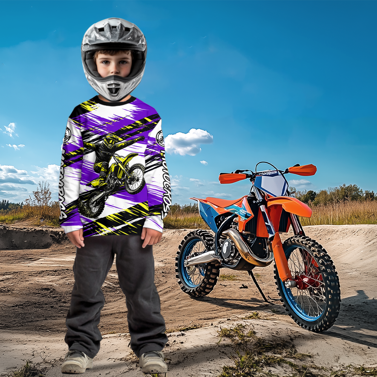 Custom Purple Motocross Jersey for Men Kid Women Dirt Bike Racing Jersey Riding Shirt XM480