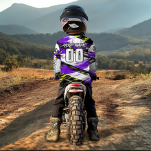 Load image into Gallery viewer, Custom Purple Motocross Jersey for Men Kid Women Dirt Bike Racing Jersey Riding Shirt XM480