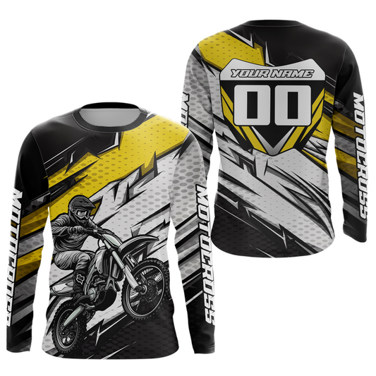 Yellow Motocross Jersey for Men Kid Women Dirt Bike Jersey Youth Motorcycle Riding Shirt XM487