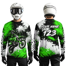 Load image into Gallery viewer, Custom Green Motocross Jersey for Kid Adult Dirt Bike Shirts Men Women Riding Shirt XM491