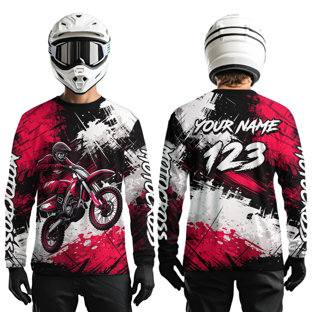Custom Pink Motocross Jersey for Kid Adult Dirt Bike Shirts Men Women Riding Shirt XM491