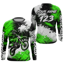 Load image into Gallery viewer, Custom Green Motocross Jersey for Kid Adult Dirt Bike Shirts Men Women Riding Shirt XM491