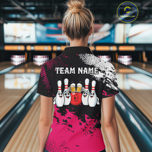 Load image into Gallery viewer, Pink Funny Beer Bowling Shirts for Team Women Men Bowling Polo&amp;1/4 Zip Bowl League MBL254
