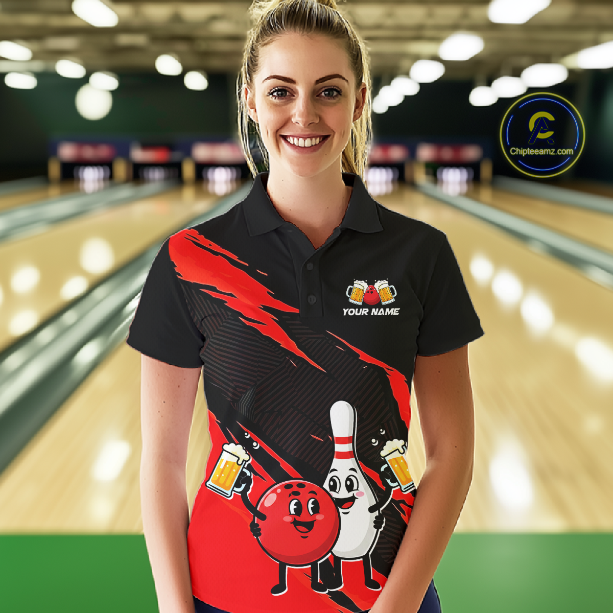 Red Funny Beer Bowling Shirts Beer Bowling Jersey Team Women Men Bowl League MBL258
