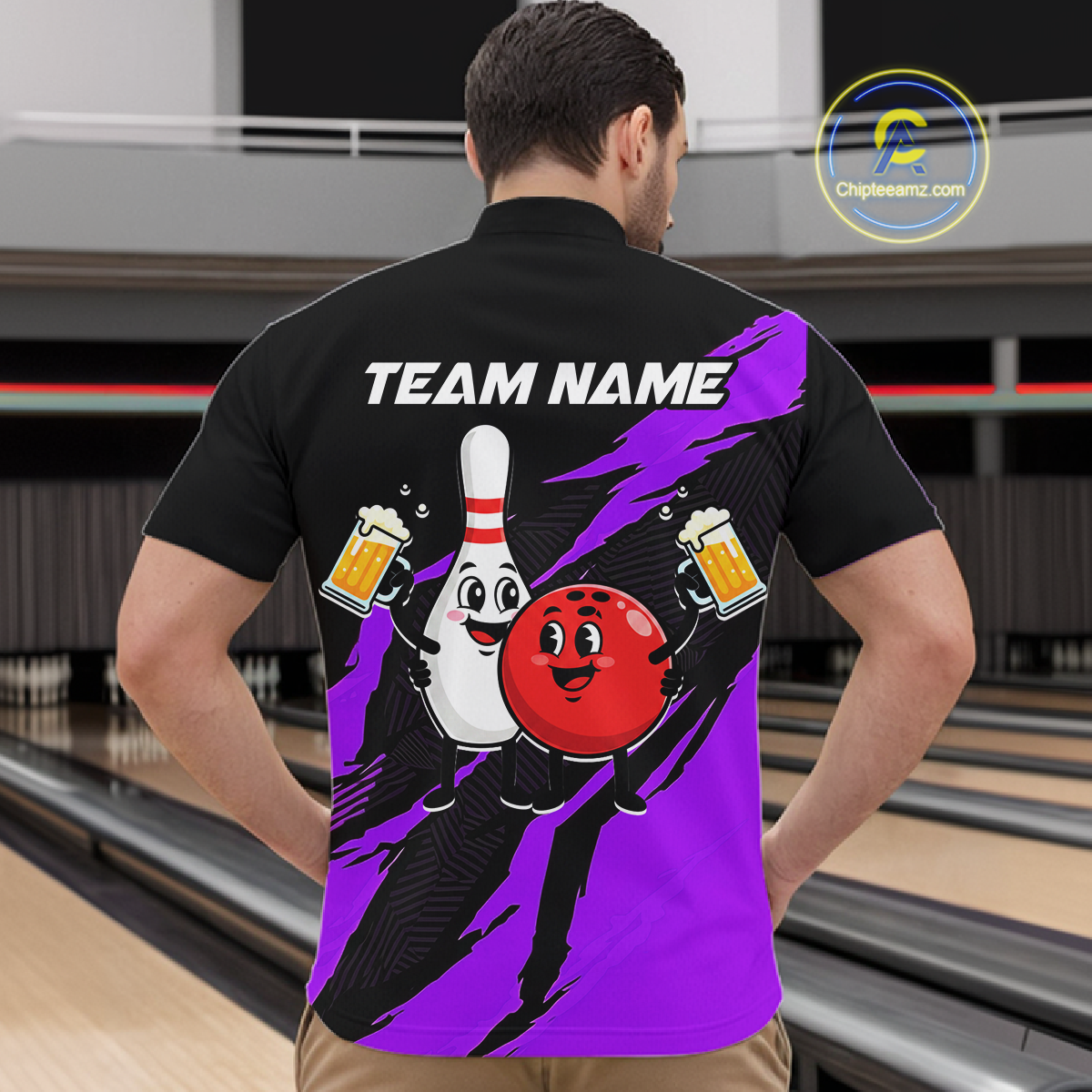 Purple Funny Beer Bowling Shirts Beer Bowling Jersey Team Women Men Bowl League MBL258
