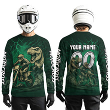 Load image into Gallery viewer, Green Dinosaur Motocross Jersey Dirt Bike Shirts for Men Kid Women Racing Jersey XM414