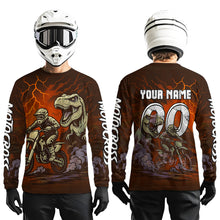 Load image into Gallery viewer, Orange Dinosaur Motocross Jersey Dirt Bike Shirts for Men Kid Women Racing Jersey XM414