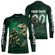 Load image into Gallery viewer, Green Dinosaur Motocross Jersey Dirt Bike Shirts for Men Kid Women Racing Jersey XM414