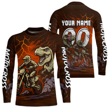 Load image into Gallery viewer, Orange Dinosaur Motocross Jersey Dirt Bike Shirts for Men Kid Women Racing Jersey XM414