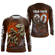 Load image into Gallery viewer, Orange Dinosaur Motocross Jersey Dirt Bike Shirts for Men Kid Women Racing Jersey XM414