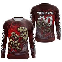 Load image into Gallery viewer, Red Dinosaur Motocross Jersey Dirt Bike Shirts for Men Kid Women Racing Jersey XM414