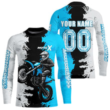 Load image into Gallery viewer, Light Blue Motocross Racing Jersey Custom Dirt Bike Shirts Men Kid Women Jersey XM420
