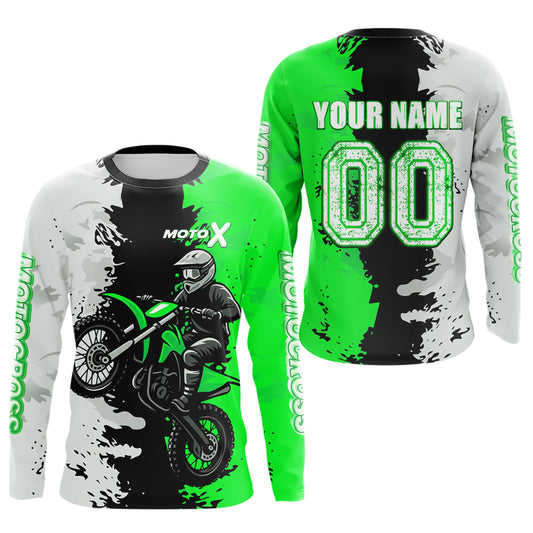 Green Motocross Racing Jersey Custom Dirt Bike Shirts Men Kid Women Jersey XM420