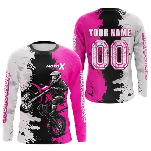 Pink Motocross Racing Jersey Custom Dirt Bike Shirts Men Kid Women Jersey XM420
