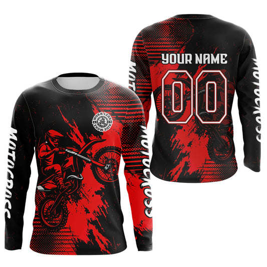 Red Motocross Jersey Custom Dirt Bike Shirts Men Kid Women Motorcycle Jersey XM419