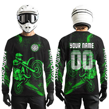 Load image into Gallery viewer, Green Motocross Jersey for Kid Women Men Custom Dirt Bike Shirts Moto Racing Shirt XM427