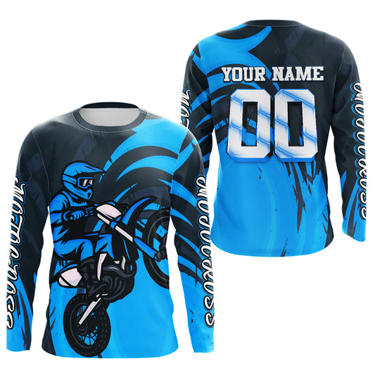 Blue Motocross Jersey Custom for Men Women Kid Dirt Bike Shirts Motorcycle Shirt XM436