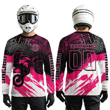 Load image into Gallery viewer, Custom Pink Motocross Racing Jersey for Men Women Kid Dirt Bike Shirts Riding Shirt XM445