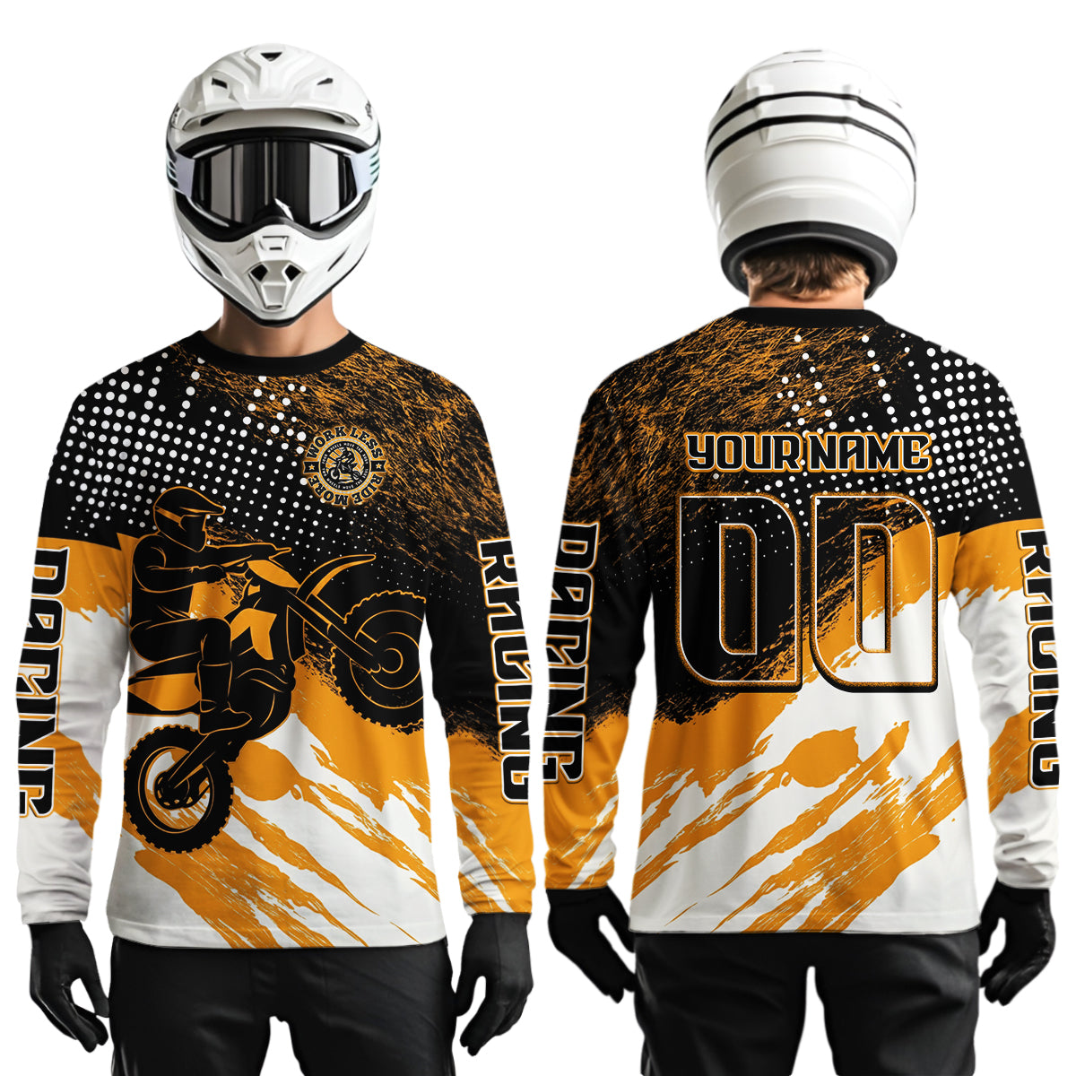 Custom Orange Motocross Racing Jersey for Men Women Kid Dirt Bike Shirts Riding Shirt XM445