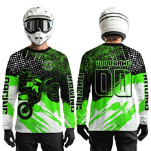 Load image into Gallery viewer, Custom Green Motocross Racing Jersey for Men Women Kid Dirt Bike Shirts Riding Shirt XM445