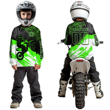 Load image into Gallery viewer, Custom Green Motocross Racing Jersey for Men Women Kid Dirt Bike Shirts Riding Shirt XM445