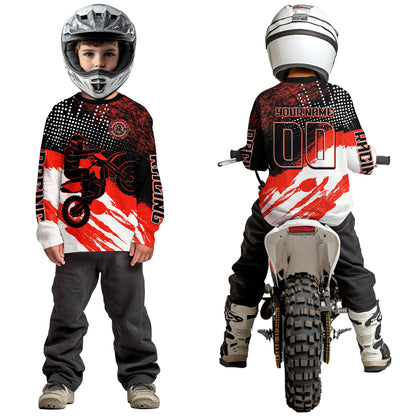 Custom Red Motocross Racing Jersey for Men Women Kid Dirt Bike Shirts Riding Shirt XM445
