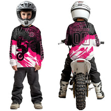 Load image into Gallery viewer, Custom Pink Motocross Racing Jersey for Men Women Kid Dirt Bike Shirts Riding Shirt XM445