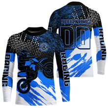 Load image into Gallery viewer, Custom Blue Motocross Racing Jersey for Men Women Kid Dirt Bike Shirts Riding Shirt XM445