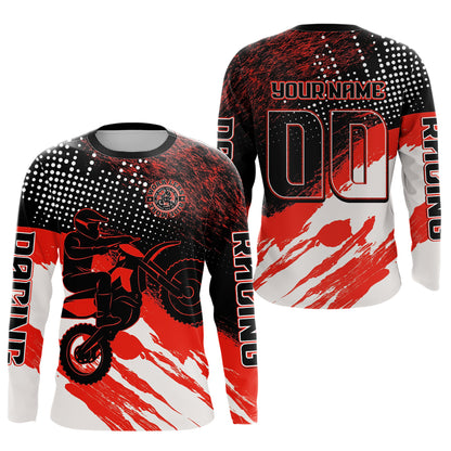 Custom Red Motocross Racing Jersey for Men Women Kid Dirt Bike Shirts Riding Shirt XM445