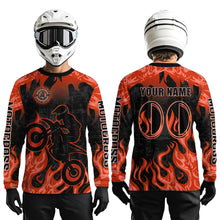Load image into Gallery viewer, Orange Flaming Motocross Racing Jersey Men Women Kid Dirt Bike Shirts Motorcycle Shirt XM447