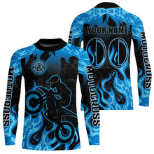 Load image into Gallery viewer, Blue Flaming Motocross Racing Jersey Men Women Kid Dirt Bike Shirts Motorcycle Shirt XM447