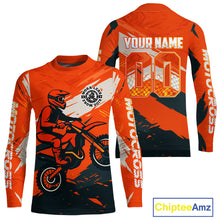 Load image into Gallery viewer, Orange Motocross Jersey Custom for Men Women Kid Dirt Bike Motorcycle Racing Shirt XM451
