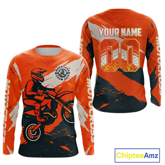 Orange Motocross Jersey Custom for Men Women Kid Dirt Bike Motorcycle Racing Shirt XM451