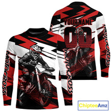 Load image into Gallery viewer, Red and Black Custom Motocross Jersey Men Women Kid Dirt Bike Motorcycle Shirt XM455