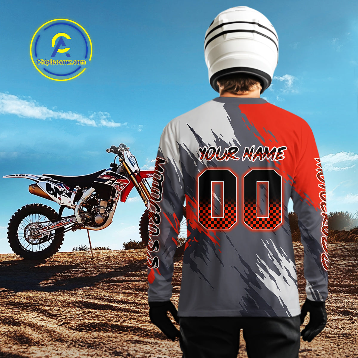 Red and Grey Custom Motocross Jersey Men Women Kid Dirt Bike Shirts Motorcycle Shirt XM459
