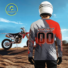 Load image into Gallery viewer, Red and Grey Custom Motocross Jersey Men Women Kid Dirt Bike Shirts Motorcycle Shirt XM459