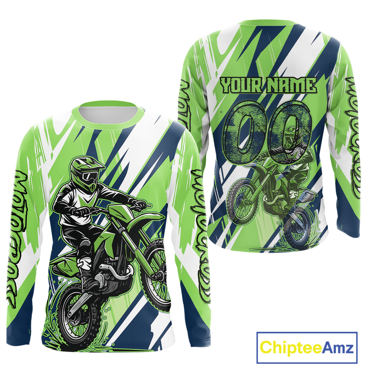 Green Motocross Jersey for Men Women Kid Dirt Bike Shirts Custom Off road Riding Shirt XM466