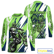 Load image into Gallery viewer, Green Motocross Jersey for Men Women Kid Dirt Bike Shirts Custom Off road Riding Shirt XM466