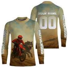 Load image into Gallery viewer, Wolf Motocross Jersey Custom Dirt bike Shirts Men Kid Women Motorcycle Riding Shirt XM398