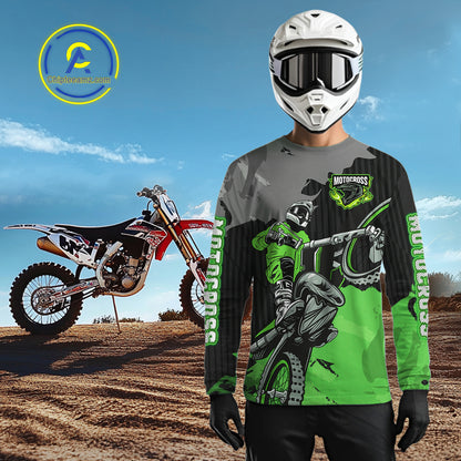 Green Custom Motocross Racing Jersey for Kid Men Women Dirt Bike Shirts Moto Shirt XM478