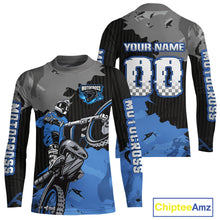 Load image into Gallery viewer, Blue Custom Motocross Racing Jersey for Kid Men Women Dirt Bike Shirts Moto Shirt XM478