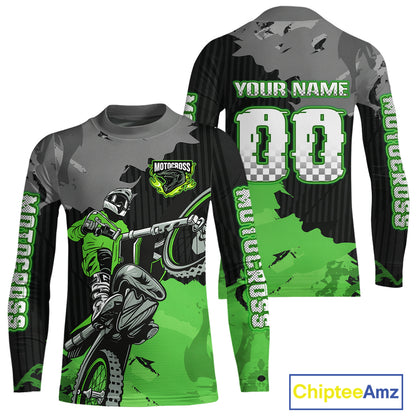 Green Custom Motocross Racing Jersey for Kid Men Women Dirt Bike Shirts Moto Shirt XM478