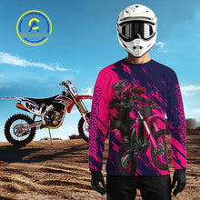 Load image into Gallery viewer, Blue and Pink Motocross Jersey Men Kid Women Dirt Bike Jersey Motorcycle Riding Shirt XM482