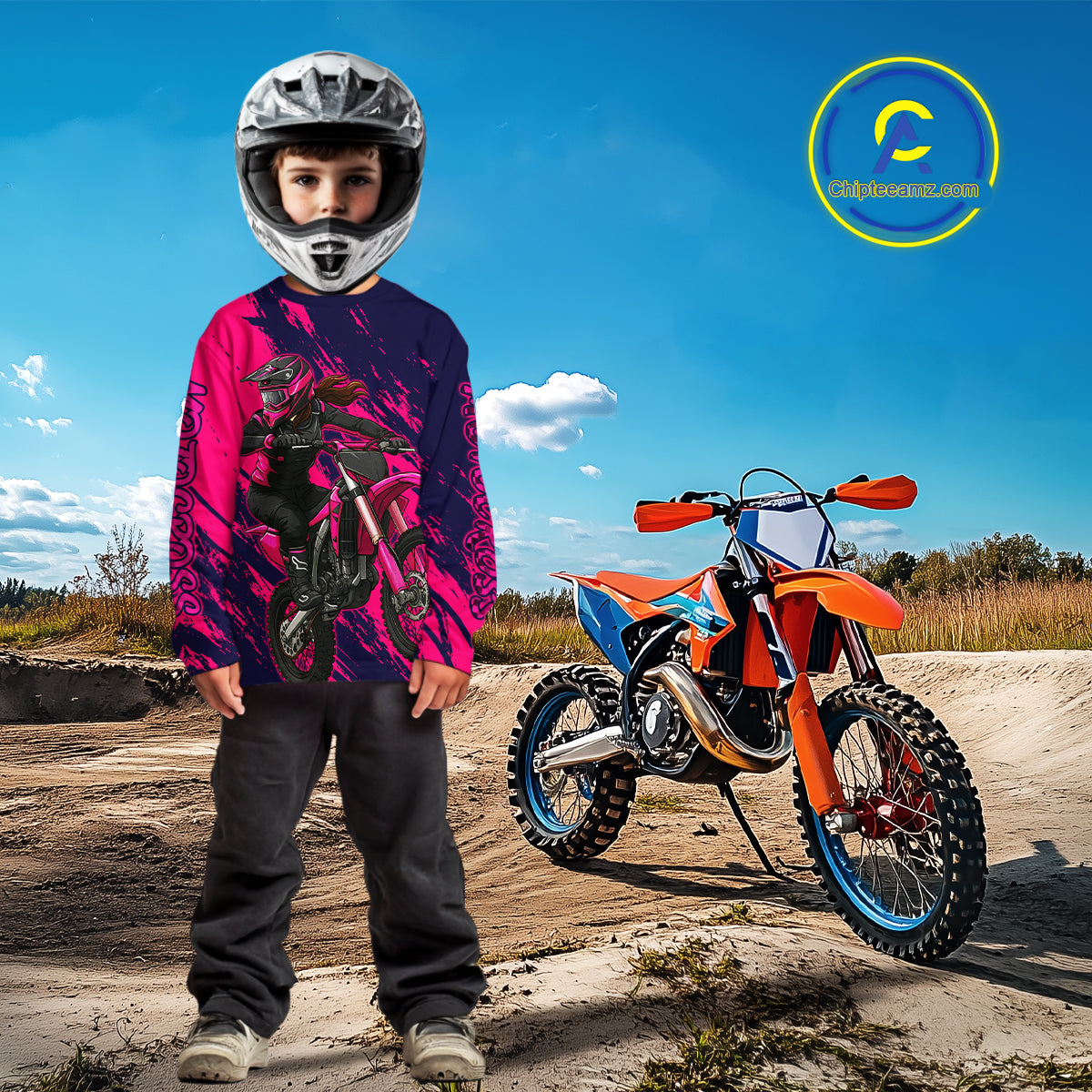 Blue and Pink Motocross Jersey Men Kid Women Dirt Bike Jersey Motorcycle Riding Shirt XM482